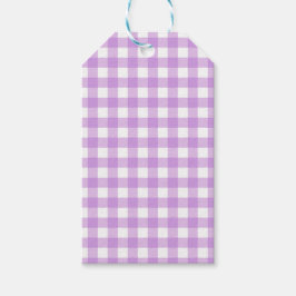 Classic Gingham Check Play Mönster Lilac Presentetikett