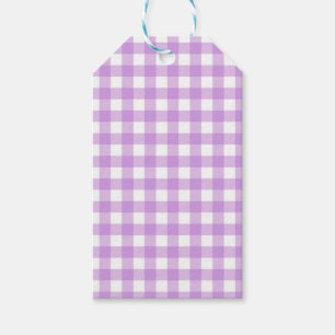 Classic Gingham Check Play Mönster Lilac Presentetikett