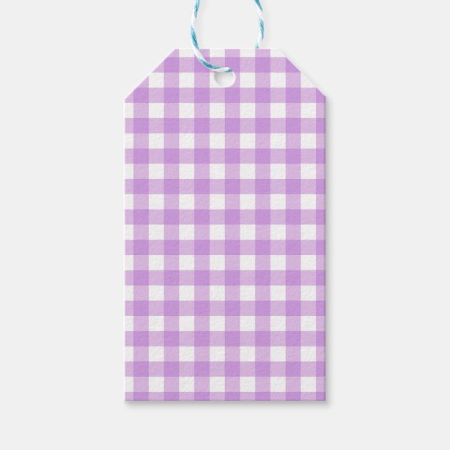 Classic Gingham Check Play Mönster Lilac Presentetikett (Framsidan)