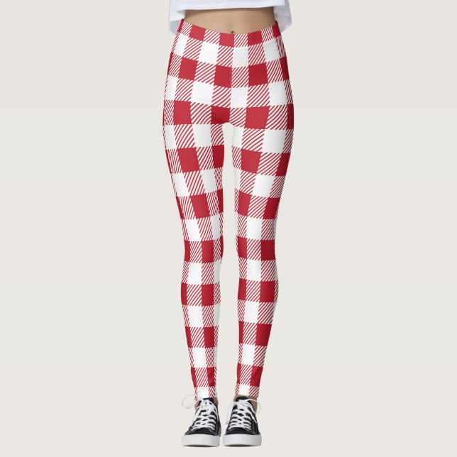 Classic Gingham Checkered Stil Leggings (Framsida)