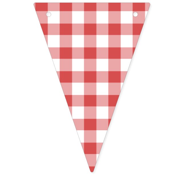 Classic Gingham Coral Red Vimplar (Första flaggan)