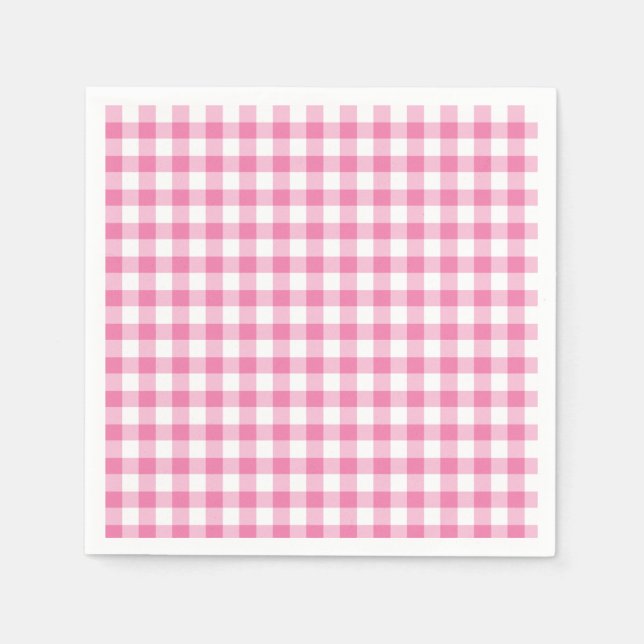 Classic Gingham Fuchsia Pappersservett (Framsidan)