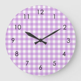 Classic Gingham Play Lilac Pastel Aesthetic Stor Klocka