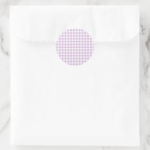 Classic Gingham Soft Lilac Runt Klistermärke