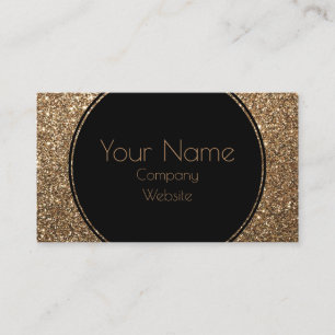Classic Glamor Gatsby Black och Guld Glitter Visitkort
