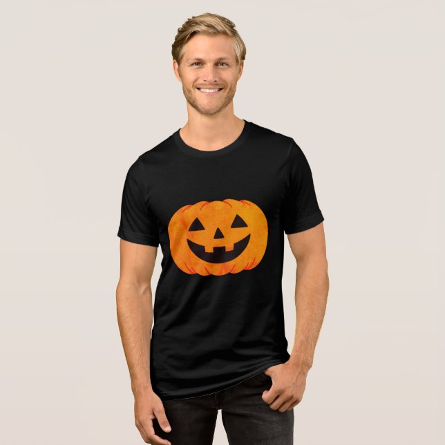 Classic Glowing Jack-O'-Lantern Pumpkin Halloween  T Shirt (Framsida Full)