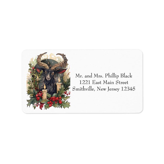 Classic Goat Yule Adress Adressetikett (Framsidan)