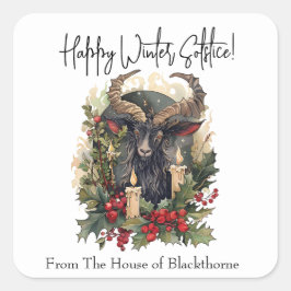Classic Goat Yule Fyrkantigt Klistermärke