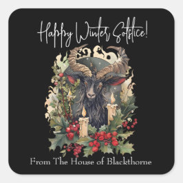 Classic Goat Yule Fyrkantigt Klistermärke