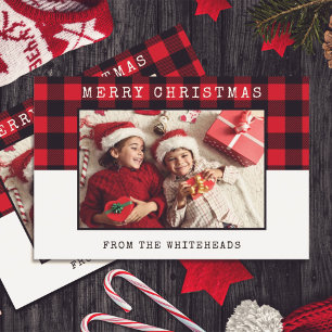 Classic God jul Red Buffalo Play Photo Ho Julkort