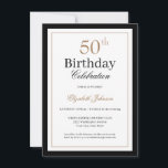 Classic Gold Black 50th Birthday Party Inbjudningar<br><div class="desc">Classic Gold Black 50th Birthday Party Invitation</div>