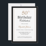 Classic Gold Black 50th Birthday Party Inbjudningar<br><div class="desc">Classic Gold Black 50th Birthday Party Invitation</div>