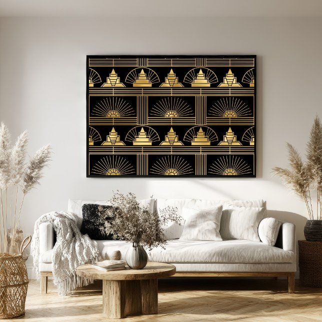 Classic Gold & Black Art Deco Seamless Pattern Poster (Skapare uppladdad)