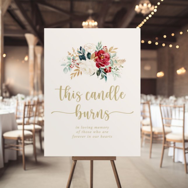 Classic Gold Blommor Ljuset Brinner Skylt (Skapare uppladdad)