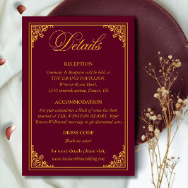 Classic Gold Frame Royal Wedding Details Tilläggskort