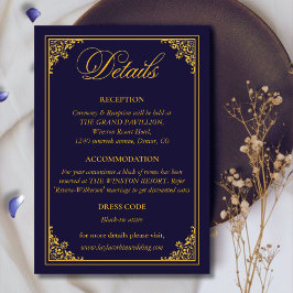 Classic Gold Frame Royal Wedding Details Tilläggskort