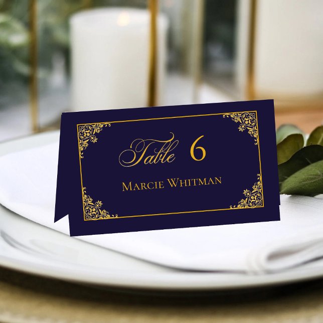 Classic Gold Frame Royal Wedding Place Card Kort (Skapare uppladdad)
