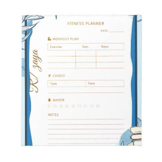 Classic gold pastel cute blue fittness Planner  Anteckningsblock