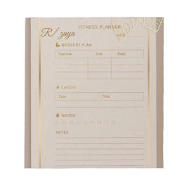 Classic gold pastel watercolor fittness Planner  Anteckningsblock