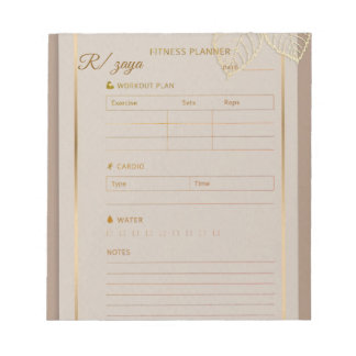 Classic gold pastel watercolor fittness Planner  Anteckningsblock