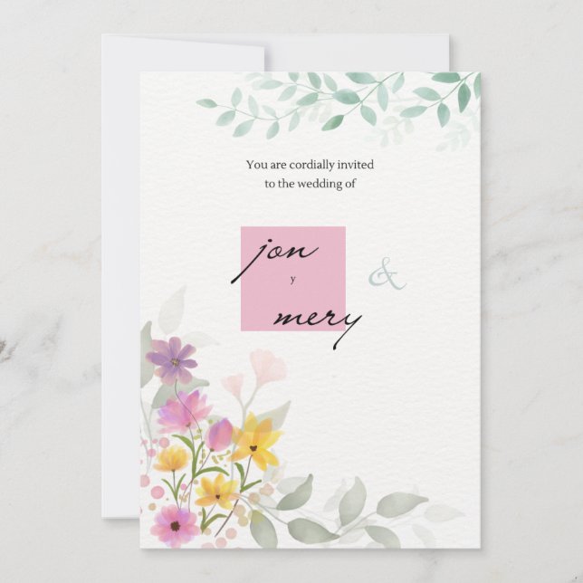 Classic Gold Script Wedding Invitation  trendup Inbjudningar (Framsida)