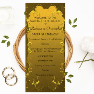 Classic Golden Elegance Bröllopsprogram Program