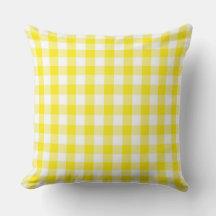 Classic Golden Gult Gingham Dekorativ kudde