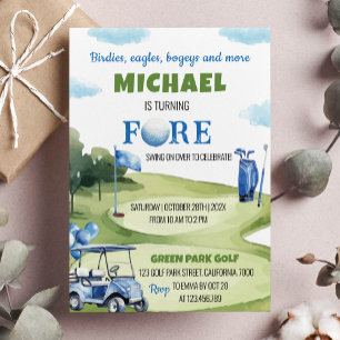 Classic Golf Boy Birthday-inbjudan Inbjudningar