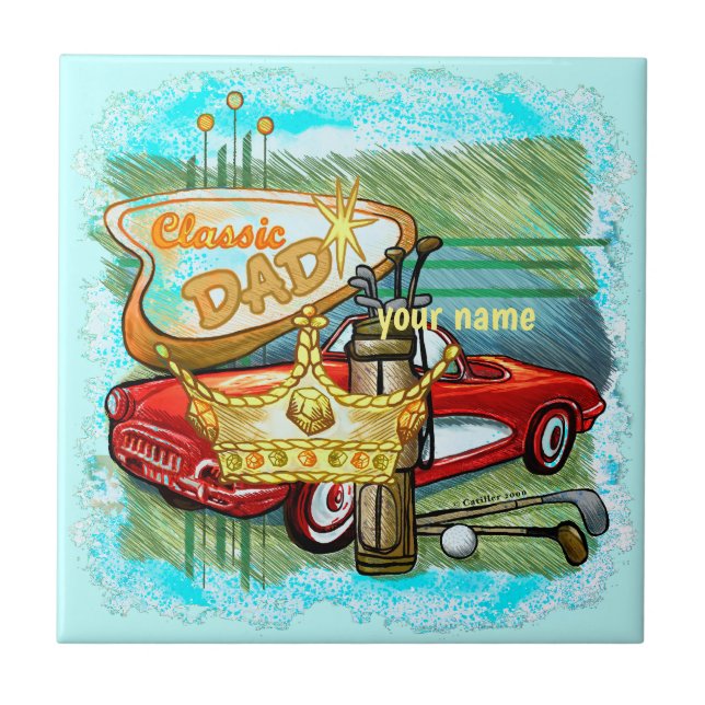 Classic Golf Pappa Kakelplatta (Framsidan)