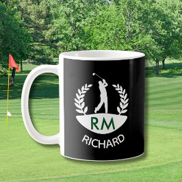 CLASSIC GOLFER MONOGRAM NAME KAFFEMUGG