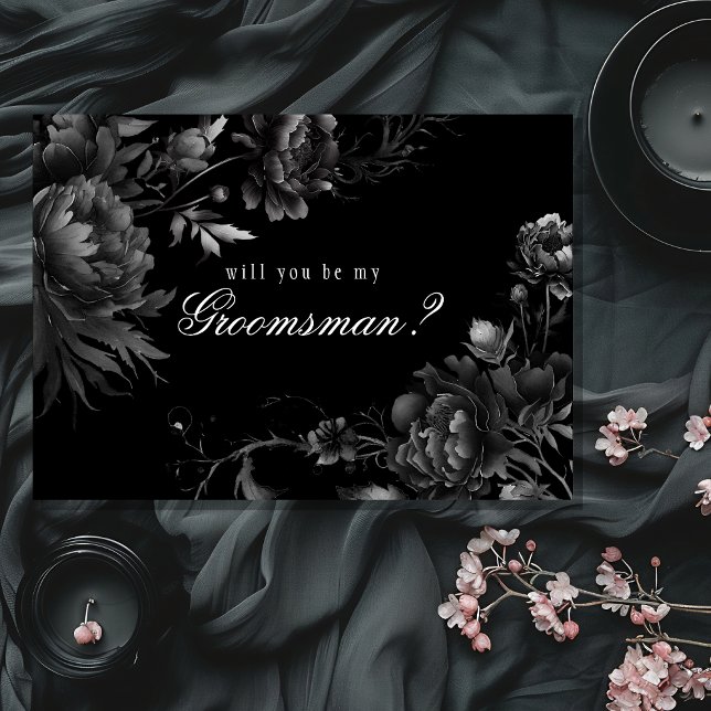 Classic Gothic Black Groomsman Frieri kort (Skapare uppladdad)