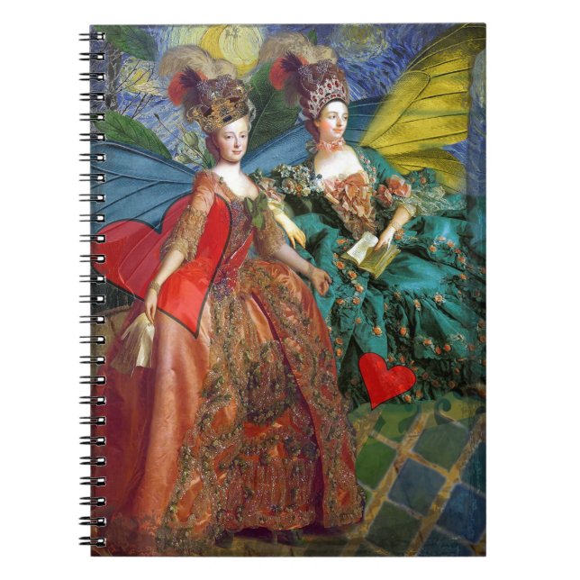 Classic Gothic Gemini Whimsical Butterfly Woman Anteckningsbok (Framsidan)