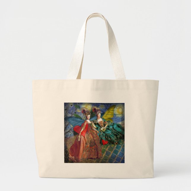 Classic Gothic Gemini Whimsical Butterfly Woman Jumbo Tygkasse (Framsidan)