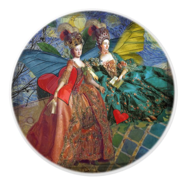 Classic Gothic Gemini Whimsical Butterfly Woman Knopp (Framsidan)