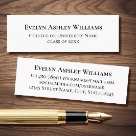 Classic Graduate Name Mini Insert Contact Card Visitkort