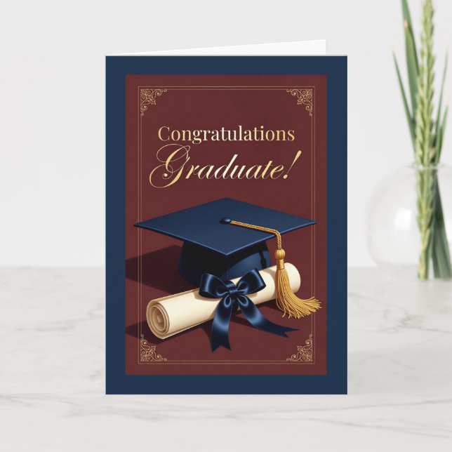 Classic Graduation Achievement Theme Kort (Framsida)