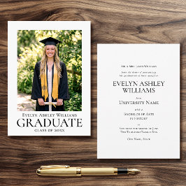 Classic Graduation Announcement Card Photo Formal Meddelande