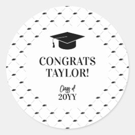 Classic Graduation Cap Personalized Runt Klistermärke
