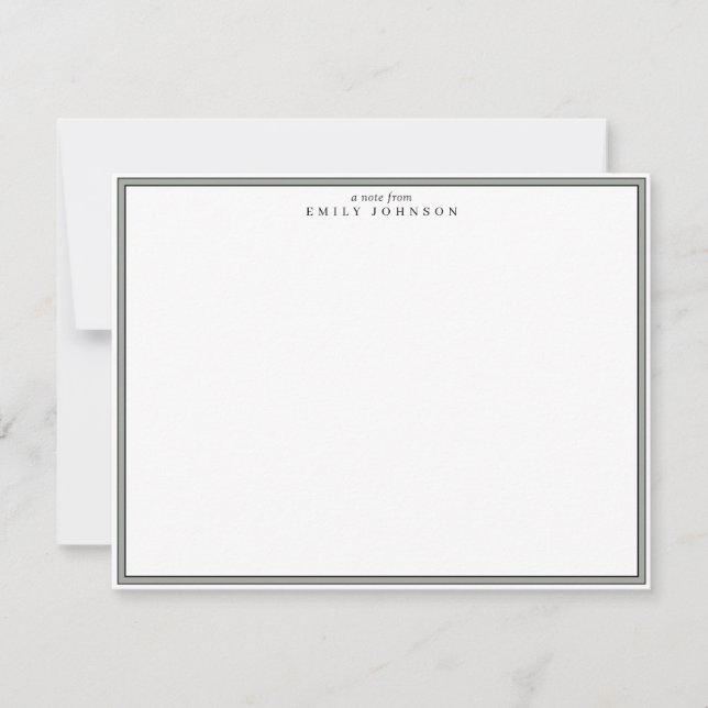 Classic Gray Frame Note Card Inbjudningar (Framsida)