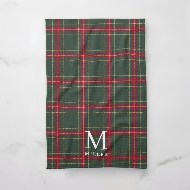 Classic Green and Red Tartan Plaid Christmas Kökshandduk (Skapare uppladdad)