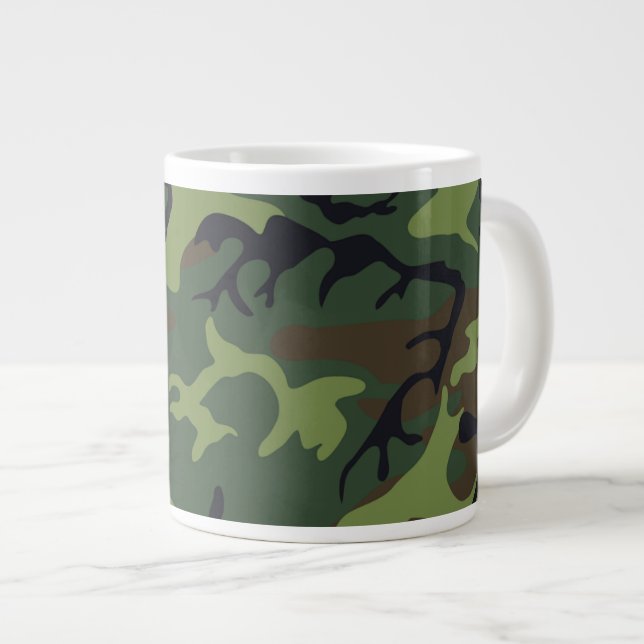 Classic Green Camouflage Pattern Jumbo Mugg (Framsida höger)