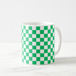 Classic green checkered  kaffemugg