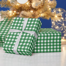 Classic Green Gingham Plaid Christmas Presentpapper
