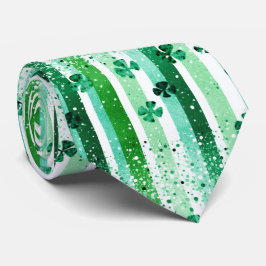 Classic Green White Vertical Stripes Shamrocks Slips