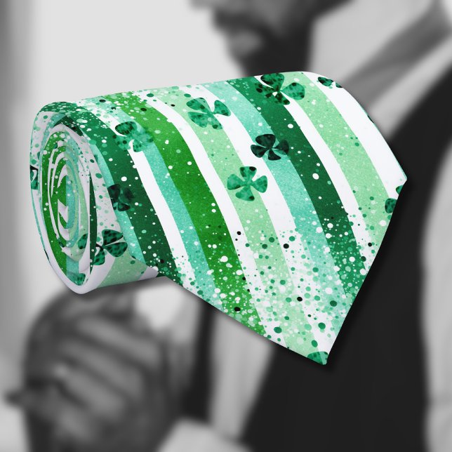 Classic Green White Vertical Stripes Shamrocks Slips (Skapare uppladdad)