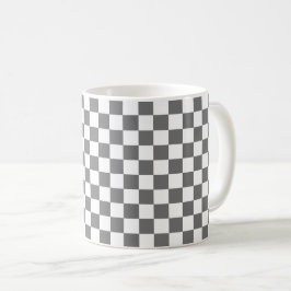 Classic grey checkerboard  kaffemugg