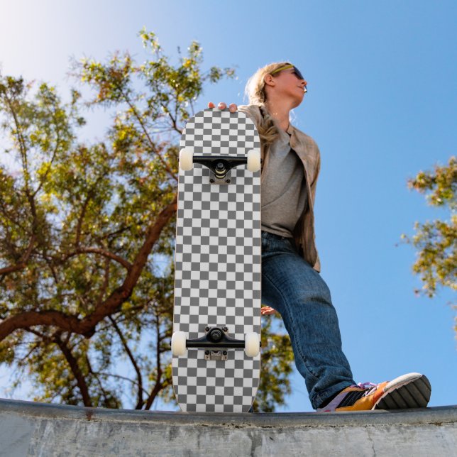 Classic grey checkerboard mini skateboard bräda 18,5 cm (Utomhus 1)