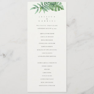 Classic Grey Tropical Bröllop Program