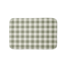 Classic Grönt Farmhouse Gingham Stil Badrumsmatta