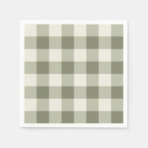 Classic Grönt Farmhouse Gingham Stil Napkins